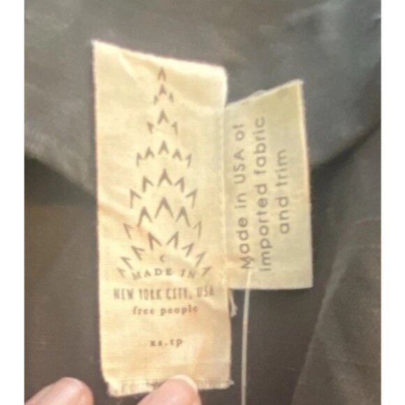 Free People Blazer Women's Black Double Breasted Linen Blend Jacket Sz XS Preppy - Picture 8 of 16